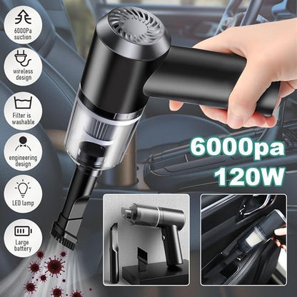 2-in-1 Wireless Car Vacuum Cleaner & Powerful Blower | High Suction